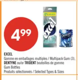 Pharmaprix EXCEL Multipack Gum (3), or TRIDENT Gum Bottles offer