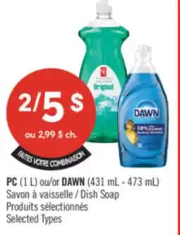 Pharmaprix PC (1 L) or DAWN (431 mL - 473 mL) Dish Soap offer