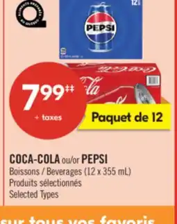 Pharmaprix COCA-COLA or PEPSI Beverages offer
