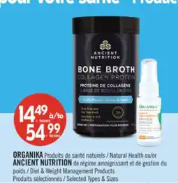 Pharmaprix ORGANIKA Natural Health or ANCIENT NUTRITION Diet & Weight Management Products offer