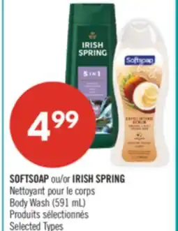 Pharmaprix SOFTSOAP or IRISH SPRING Body Wash offer