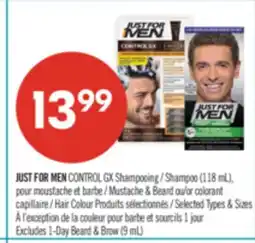 Pharmaprix JUST FOR MEN CONTROL GX Shampoo (118 mL), Mustache & Beard or Hair Colour offer