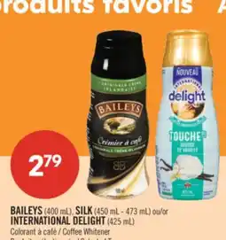 Pharmaprix BAILEYS (400 mL), SILK (450 mL - 473 mL) or INTERNATIONAL DELIGHT (425 mL) Coffee Whitener offer