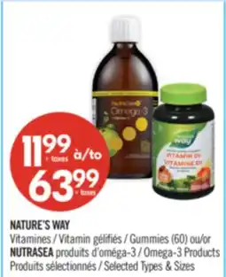 Pharmaprix NATURE'S WAY Vitamins / Vitamin gummies (60) or NUTRASEA Omega-3 Products offer