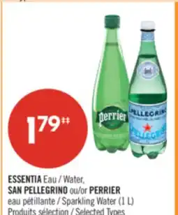 Pharmaprix ESSENTIA Water SAN PELLEGRINO or PERRIER Sparkling Water (1 L) offer