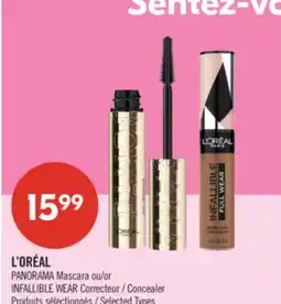 Pharmaprix L'ORÉAL PANORAMA Mascara or INFALLIBLE WEAR Concealer offer