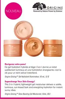 Pharmaprix Origins GinzingTM Glow-Boosting Gel Moisturizer offer