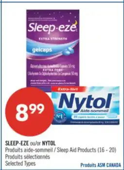 Pharmaprix SLEEP-EZE or NYTOL Sleep Aid Products offer