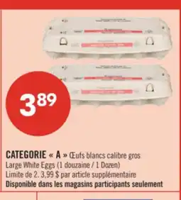 Pharmaprix CATEGORIE A Large White Eggs offer