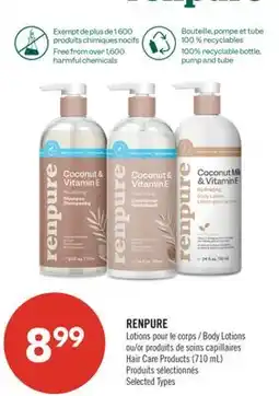 Pharmaprix RENPURE Body Lotions or Hair Care offer