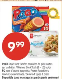 Pharmaprix POGO Wieners On A Stick (8 - 10) or PC Frozen Appetizers offer