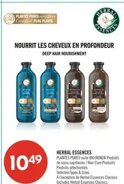 Pharmaprix HERBAL ESSENCES PLANTES PURES or BIO-RENEW Hair Care Products offer