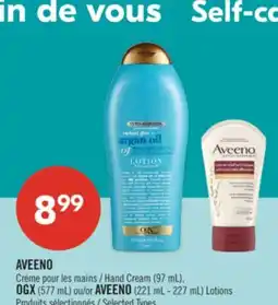 Pharmaprix AVEENO Hand Cream (97 mL), OGX (577 mL) or AVEENO (221 mL - 227 mL) Lotions offer