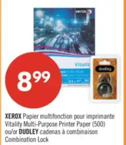 Pharmaprix XEROX Multi-Purpose Printer Paper (500) or DUDLEY Combination Lock offer