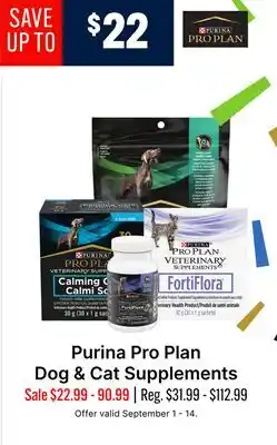Ren’s Pets Depot Purina Pro Plan Dog & Cat Supplements offer