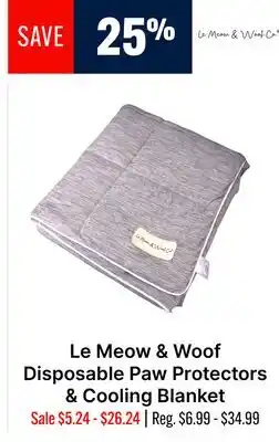Ren’s Pets Depot Le Meow & Woof Disposable Paw Protectors & Cooling Blanket offer