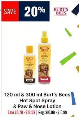 Ren’s Pets Depot Burt's Bees Hot Spot Spray & Paw & Nose Lotion offer