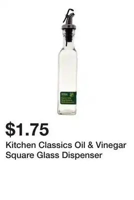 Dollarama Kitchen Classics Oil & Vinegar Square Glass Dispenser offer