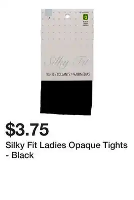 Dollarama Silky Fit Ladies Opaque Tights - Black offer