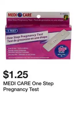 Dollarama MEDI CARE One Step Pregnancy Test offer