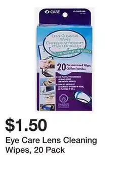 Dollarama Eye Care Lens Cleaning Wipes, 20 Pack offer