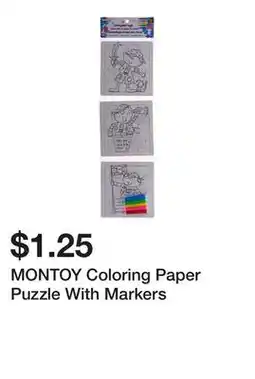 Dollarama MONTOY Coloring Paper Puzzle With Markers offer
