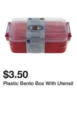 Dollarama Plastic Bento Box With Utensil offer