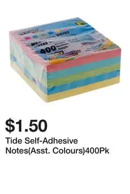 Dollarama Tide Self-Adhesive Notes(Asst. Colours)400Pk offer