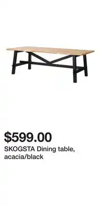 IKEA SKOGSTA Dining table, acacia/black offer