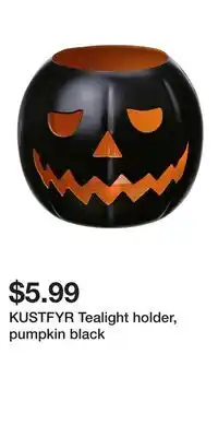 IKEA KUSTFYR Tealight holder, pumpkin black offer