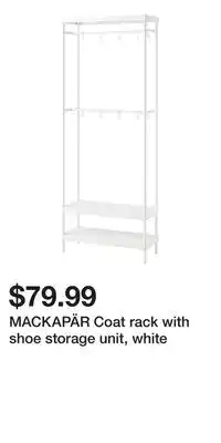 IKEA MACKAPÄR Coat rack with shoe storage unit, white offer