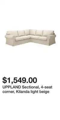 IKEA UPPLAND Sectional, 4-seat corner, Kilanda light beige offer