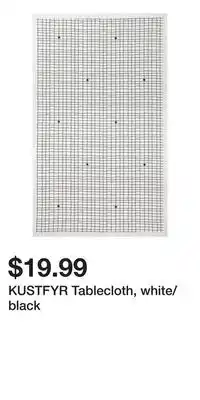 IKEA KUSTFYR Tablecloth, white/black offer