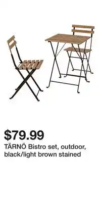 IKEA TÄRNÖ Bistro set, outdoor, black/light brown stained offer