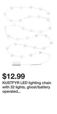 IKEA KUSTFYR LED lighting chain with 32 lights, ghost/battery operated indoor offer