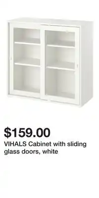 IKEA VIHALS Cabinet with sliding glass doors, white offer