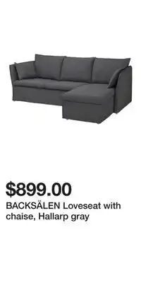 IKEA BACKSÄLEN Loveseat with chaise, Hallarp gray offer
