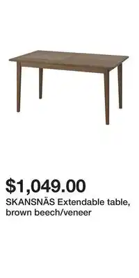 IKEA SKANSNÄS Extendable table, brown beech/veneer offer