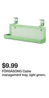 IKEA FÖRSÄSONG Cable management tray, light green offer