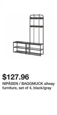 IKEA NIPÅSEN / BAGGMUCK allway furniture, set of 4, black/gray offer