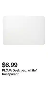 IKEA PLÖJA Desk pad, white/transparent offer