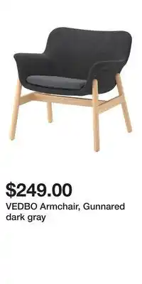 IKEA VEDBO Armchair, Gunnared dark gray offer
