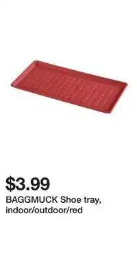 IKEA BAGGMUCK Shoe tray, indoor/outdoor/red offer