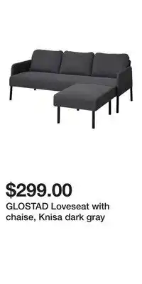IKEA GLOSTAD Loveseat with chaise, Knisa dark gray offer