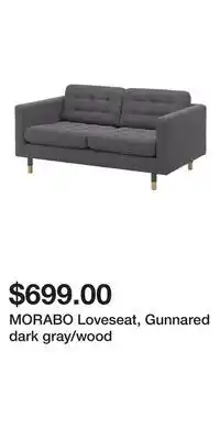 IKEA MORABO Loveseat, Gunnared dark gray/wood offer