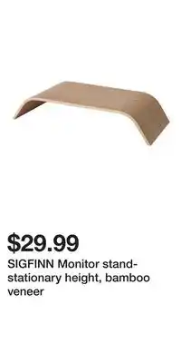 IKEA SIGFINN Monitor stand-stationary height, bamboo veneer offer
