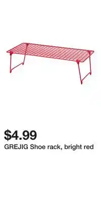 IKEA GREJIG Shoe rack, bright red offer