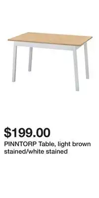 IKEA PINNTORP Table, light brown stained/white stained offer