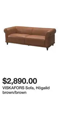 IKEA VISKAFORS Sofa, Högalid brown/brown offer