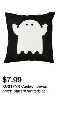 IKEA KUSTFYR Cushion cover, ghost pattern white/black offer